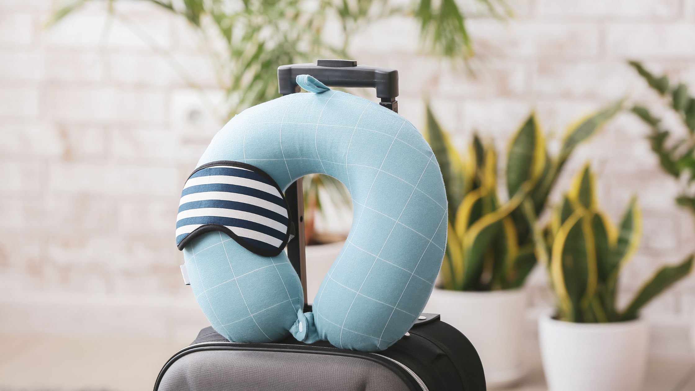 Travel pillow on bag
