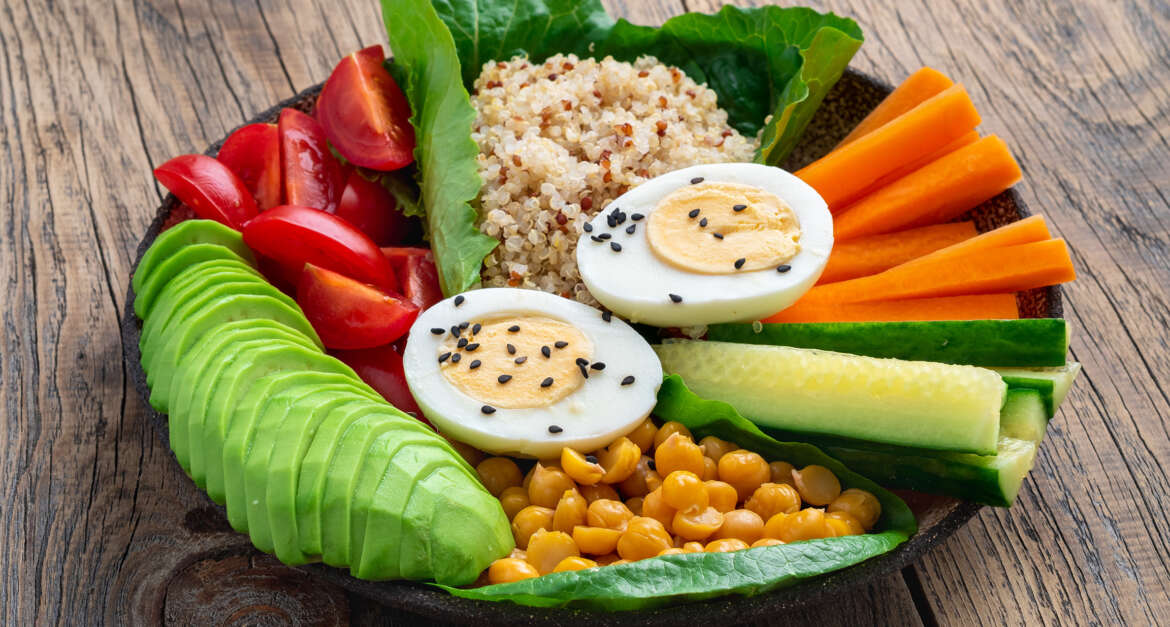 Bowl of nutrient rich foods