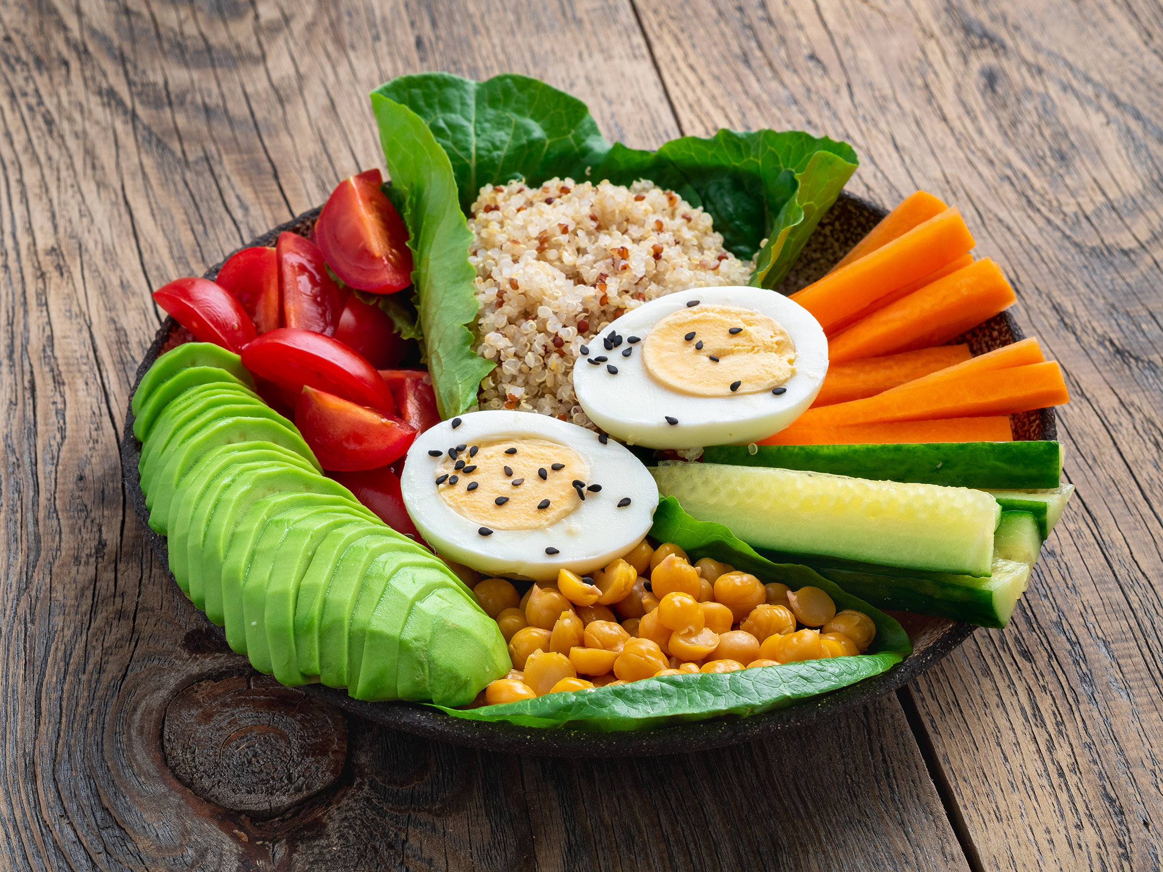 Bowl of nutrient rich foods