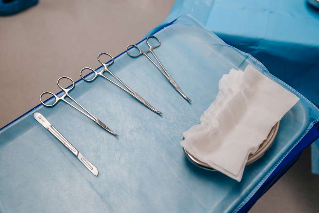 Surgical instruments prepared for orthopedic ACL reconstruction procedure