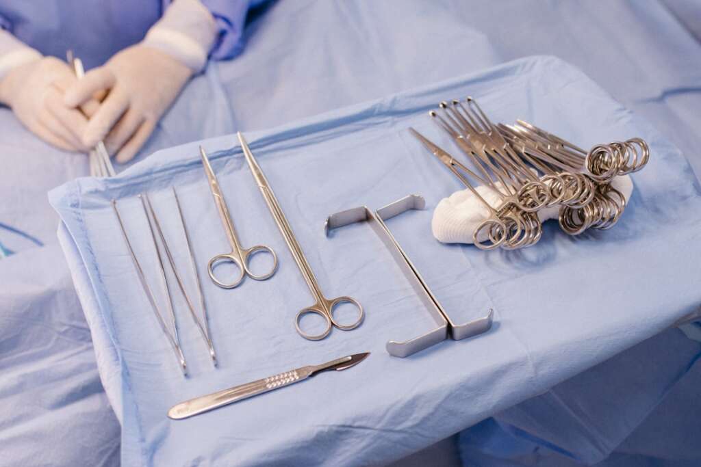 Surgical instruments prepared for arthroscopic shoulder surgery including specialized tools